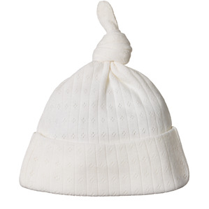 Nature Baby Pointelle Knotted Beanie Natural