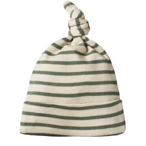 Childrens Clothing: Nature Baby Cotton Knotted Beanie Nettle Stripe