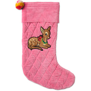 Kip & Co Rudolph Embroidered Velvet Stocking