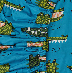 Kip & Co Crocodile Rock Blue Organic Cotton Fitted Sheet