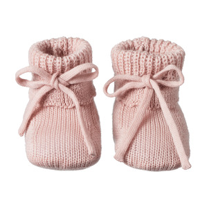 Childrens Accessories: Nature Baby Merino Teddy Booties - Rose Dust