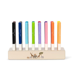 Childrens Accessories: Konges Sløjd Markers In Wooden Block Safari