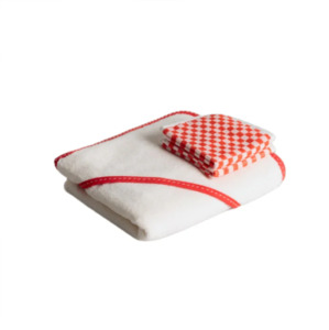 Childrens Accessories: Baina Brunner Baby Towelling Set - Paloma Sun / Ecru