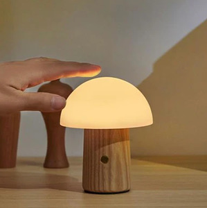 Gingko Alice Mushroom Lamp White Ash Wood
