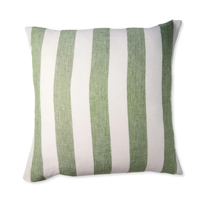 Kip & Co Moss Stripe Euro Linen Pillowcases 2P Set