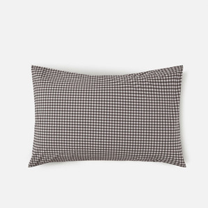 Citta Gingham Organic Gingham Cocoa Pillowcase Set