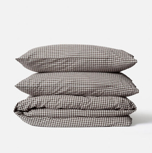 Citta Gingham Organic Gingham Duvet Cover Cocoa