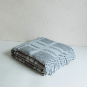 Throws 1: Forestry Wool 100% Pure wool | Check Grey