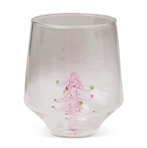 Kip & Co Tickled Pink Christmas Glass Tumbler