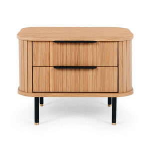 Bedroom Furniture: Miller Ribbed Oak Bedside