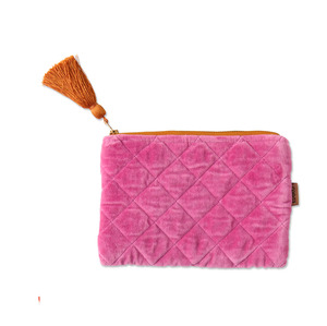 Cosmetic And Toiletries Bag: Kip & Co Pink Velvet Cosmetics Purse