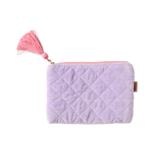 Cosmetic And Toiletries Bag: Kip & Co Lilac Velvet Cosmetics Purse