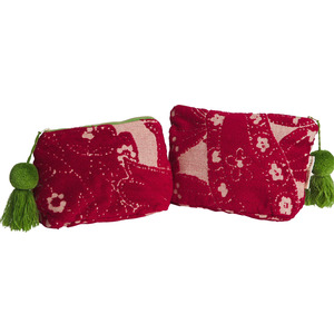Cosmetic And Toiletries Bag: Sage & Clare Lucia Terry Pouch - Crimson