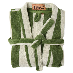 Dressing Gowns: Kip & Co Moss Stripe Terry Bath Robe