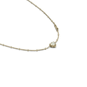 Womens Jewellery: Stolen Girlfriends Club Dahlia's Heart Necklace Opal - Gold