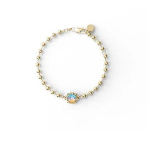 Womens Jewellery: Stolen Girlfriends Club Baby Claw Ball Chain Bracelet Opal - Gold