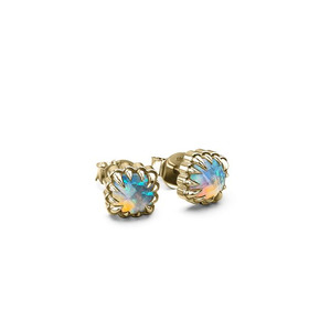 Womens Jewellery: Stolen Girlfriends Club Love Mini Claw Studs Opal - Gold