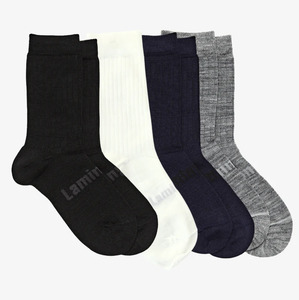 Mens Accessories: Lamington Men Merino Wool Crew Sock - Black