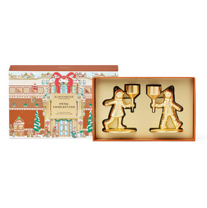 Homewares: Glasshouse Christmas Metal Candlestick Holders - Set of 2