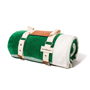 Business & Pleasure Beach Blanket - Crew Canyon Green Stripe