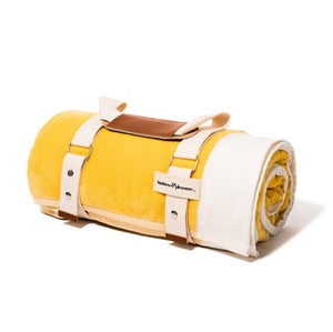 Business & Pleasure Beach Blanket - Crew Mimosa Yellow Stripe