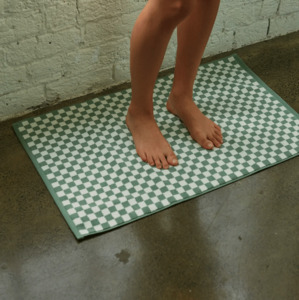 Gifts Under 100: Baina Beppu Organic Cotton Bath Mat Sage/Chalk