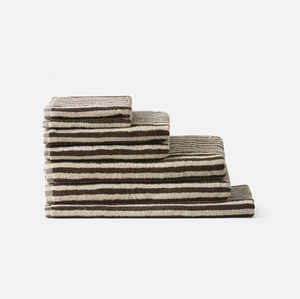 Citta Wide Stripe Cotton Towel Range Cocoa / Bone