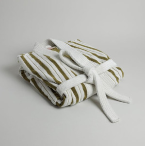 Baina Sulis Bath Robe Caper & Chalk