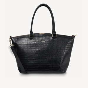 Handbags And Wallets: Saben Milan Carry-All - Black Croc