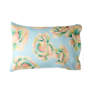 Sheets And Pillowcases: Kip & Co Big Beauty Floral Blue Linen Pillowcases 2P Std Set