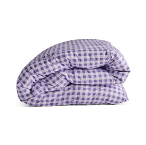 Duvet: Kip & Co Lilac Gingham Organic Cotton Duvet