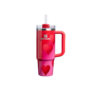 Travel Cups: Stanley Quencher 30 OZ Powder Rouge Heart Gradient