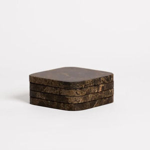 Tableware: Stone Coasters - Dark Marble - 4 Pack