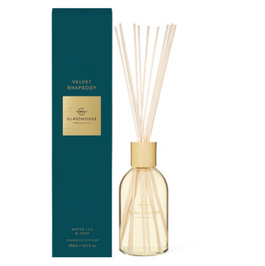 Candles And Diffusers: Glasshouse Fragrance Diffuser- Velvet Rhapsody - Water Lily & Yuzu