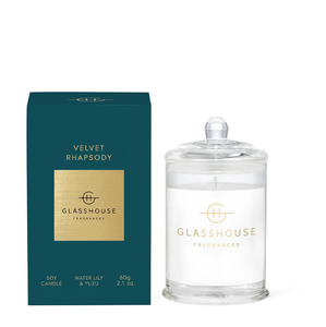 Candles And Diffusers: Glasshouse Velvet Rhapsody - Water Lily & Yuzu 60g