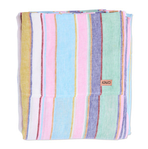 Homewares: Kip & Co Tangier Days Linen Flat Sheet