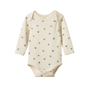 Childrens Clothing: Nature Baby Pointelle Long Sleeve Bodysuit Winterberry Print