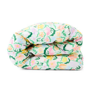 Kip & Co Popping Flowers Green Organic Cotton Quilt Cover