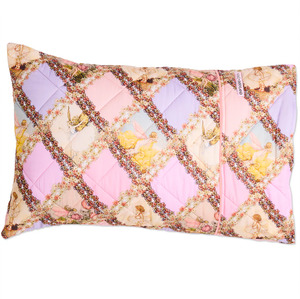 Childrens Bedding: Kip&Co x Fairyland Flower Chain Harlequin Organic Cotton Quilted Pillowcase 1P Single