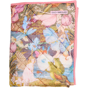 Childrens Bedding: Kip&Co x Fairyland Fairy Garden Organic Cotton Quilted Cot Bedspread