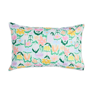 Kip & Co Popping Flowers Green Organic Cotton Pillowcase
