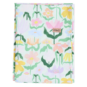 Kip & Co Popping Flowers Green Organic Cotton Flat Sheet