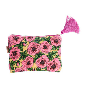 Kip & Co Golden Peony Velvet Cosmetics Purse