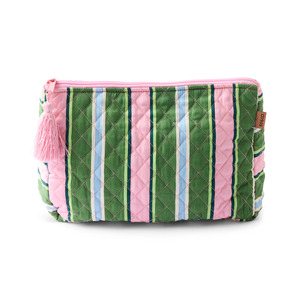 Kip & Co Cactus Stripe Quilted Cotton Toiletry Purse