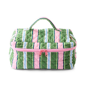 Kip & Co Cactus Stripe Quilted Cotton Toiletry Case