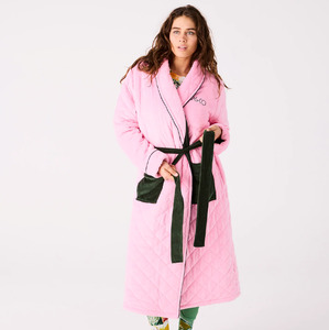 Kip & Co Candy Pine Quilted Velvet Robe