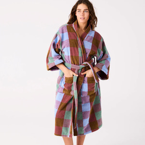 Dressing Gowns: Kip & Co Bondi Tartan Terry Bath Robe