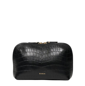 Handbags And Wallets: Saben Tate Pouch Black Croc