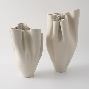 Vases: Walker Vase - Off White