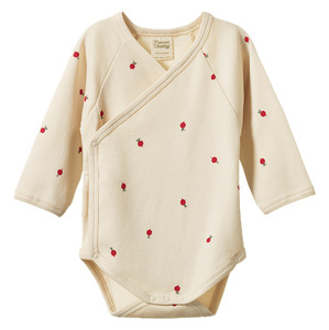 Childrens Clothing: Nature Baby Long Sleeve Kimono Bodysuit Radish Print